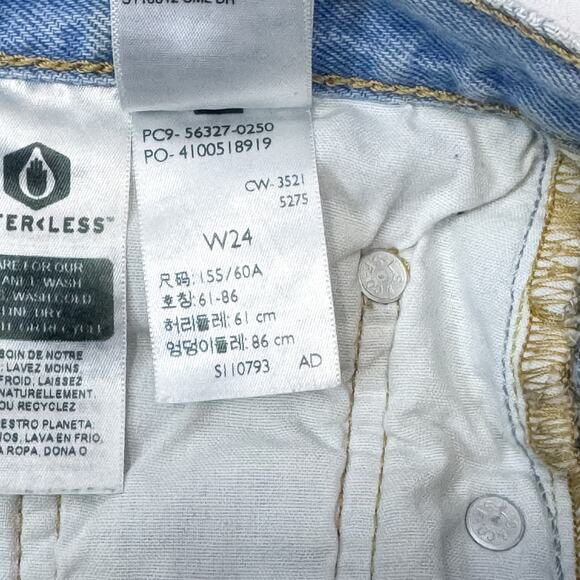 Levi's 501 Light Wash Denim Cutoff Shorts - Size 24 - Picture 7 of 9